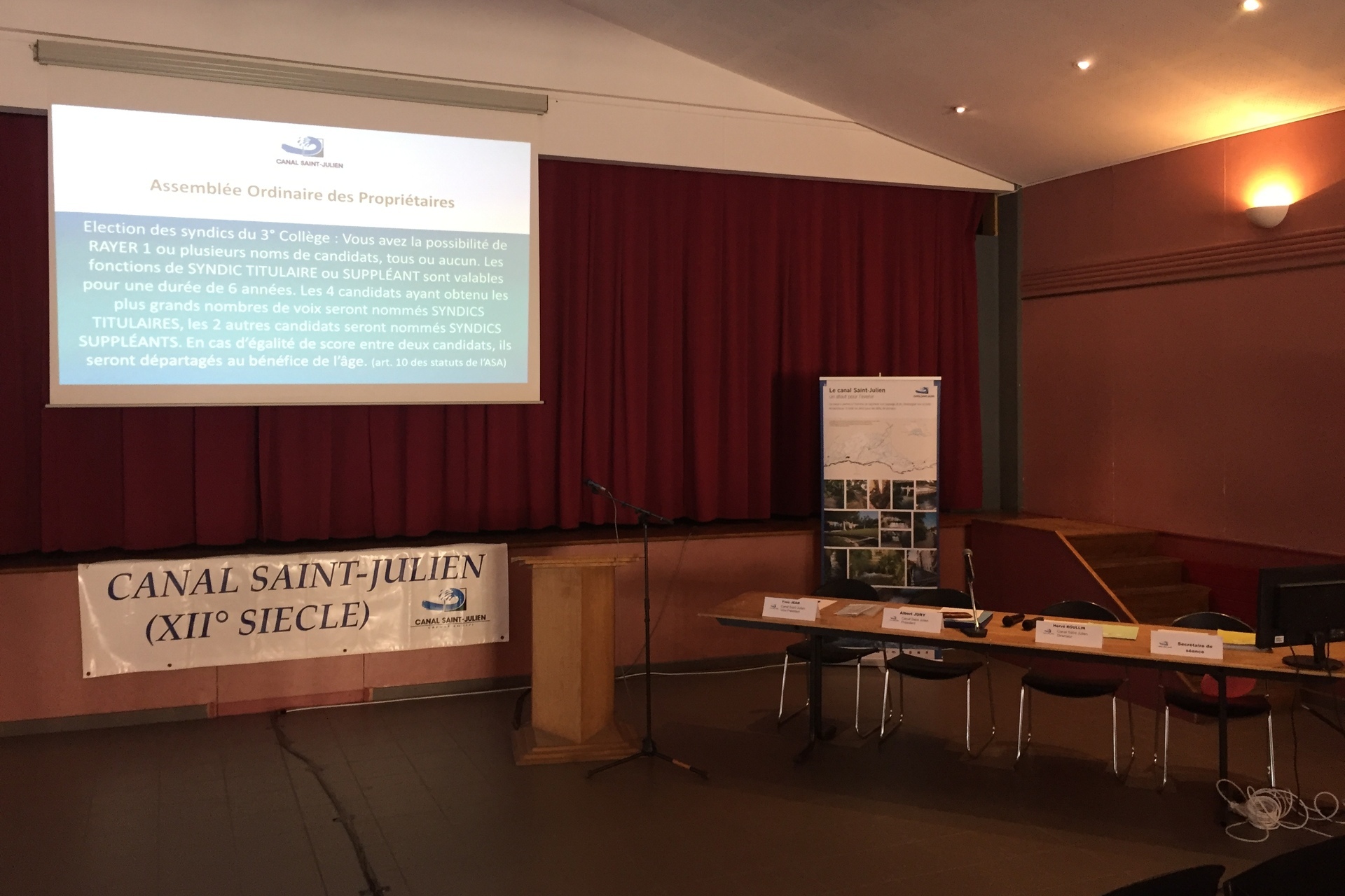 Canal Saint-Julien assemblée des propriétaires